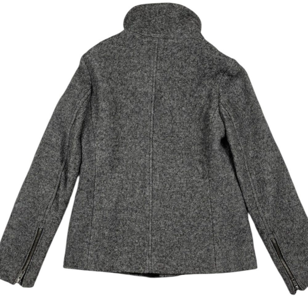 SOIA and KYO 'Reagan' Asymmetrical Bouclé  Jacket wool Charcoal Coat  XXS nwot - Picture 3 of 8